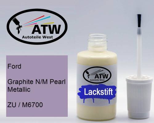 Ford, Graphite N/M Pearl Metallic, ZU / M6700: 20ml Lackstift, von ATW Autoteile West.
